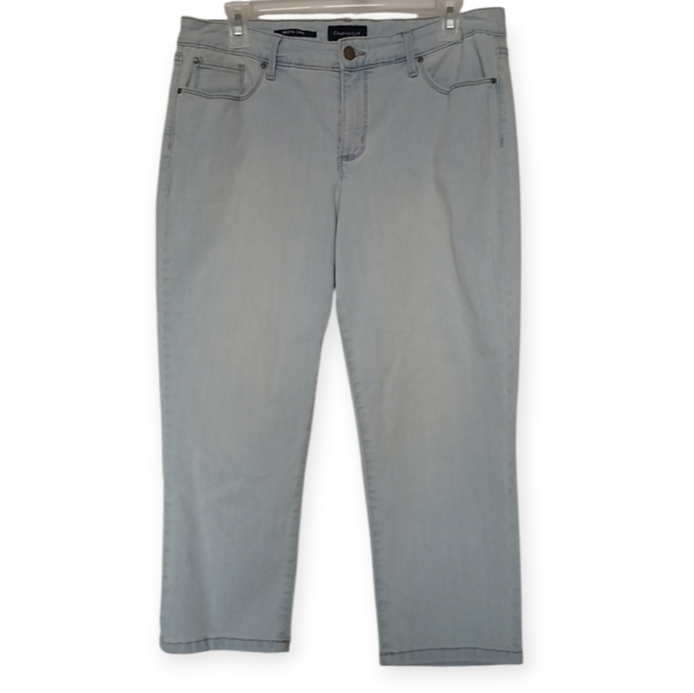CHARTER CLUB BISTROL CAPRI WOMEN'S LIGHT WASH DENIM JEANS. SIZE 12P